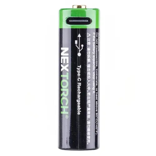 Batterie Nextorch LR06 (AA) 1.5V - 2200mAh port USB-C intégré NYCTALOPE