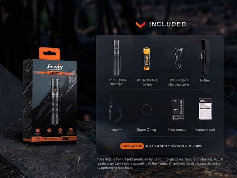 Lampe Torche Fenix LD30R - 1700Lumens - Compacte rechargeable NYCTALOPE