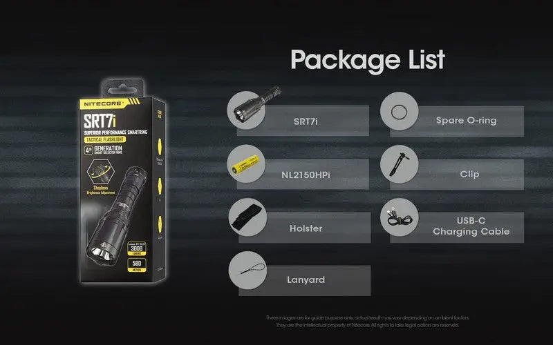 Lampe Torche Nitecore SRT7i – 3000 Lumens NYCTALOPE