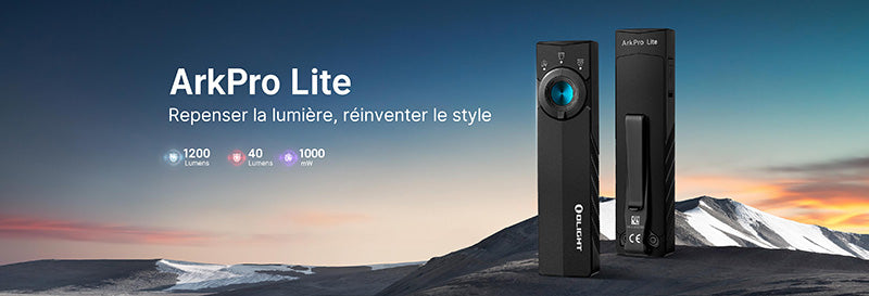 Lampe Torche EDC Olight ArkPro Lite 1200 Lumens - Lumière Blanche/Rouge/UV - 3 Sources Lumineuses - NYCTALOPE