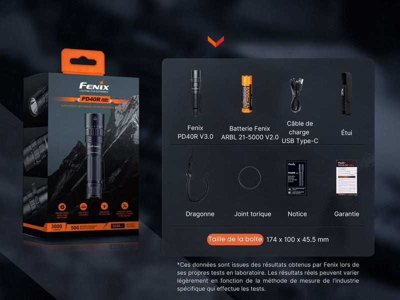 Lampe Torche Fenix PD40R V3.0 – 3000 Lumens NYCTALOPE