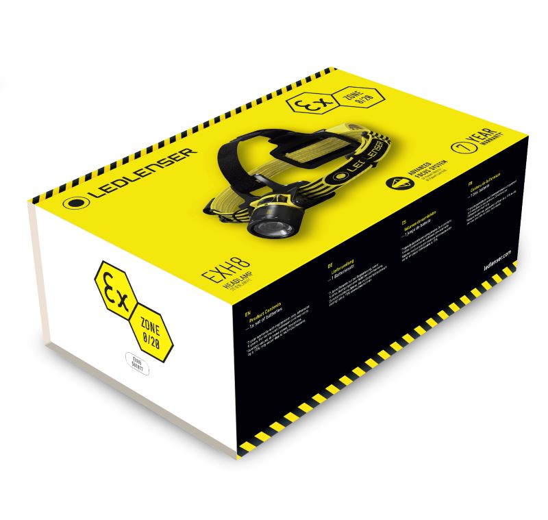 Lampe Frontale LEDLENSER EXH8 ex-zone 0/20 – série ATEX – 180 Lumens NYCTALOPE