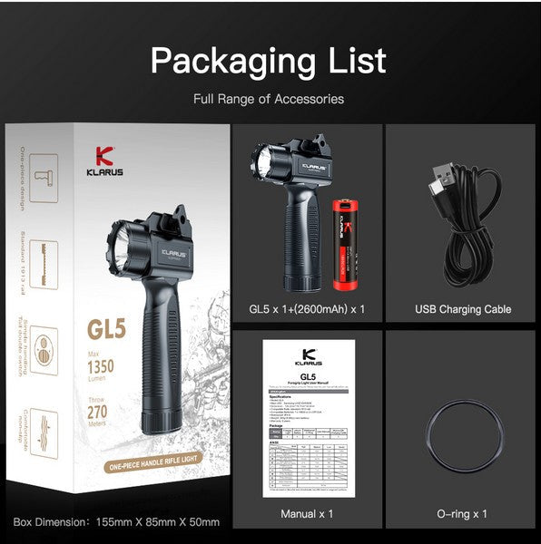 Lampe Torche Klarus GL5 - 1350 Lumens NYCTALOPE