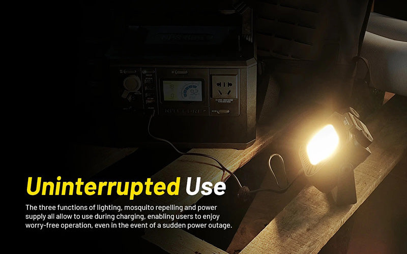 Lampe de Travail Nitecore NWL30 3000 Lumens - 3 en 1 - Anti-moustique - Powerbank - Orientable 360°  - Rechargeable USB-C