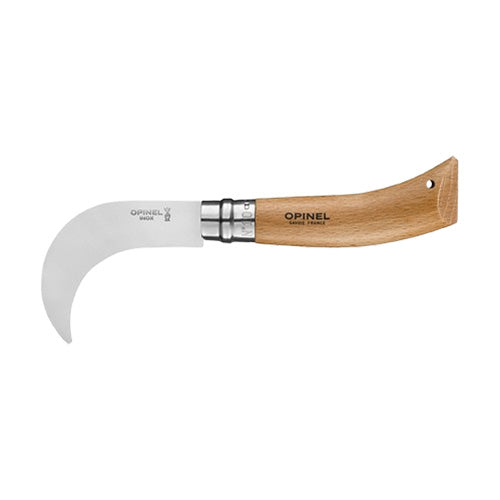 Opinel Serpette N°10 de poche Inox - Manche Hêtre - Lame courbe de 10 cm pliante Opinel