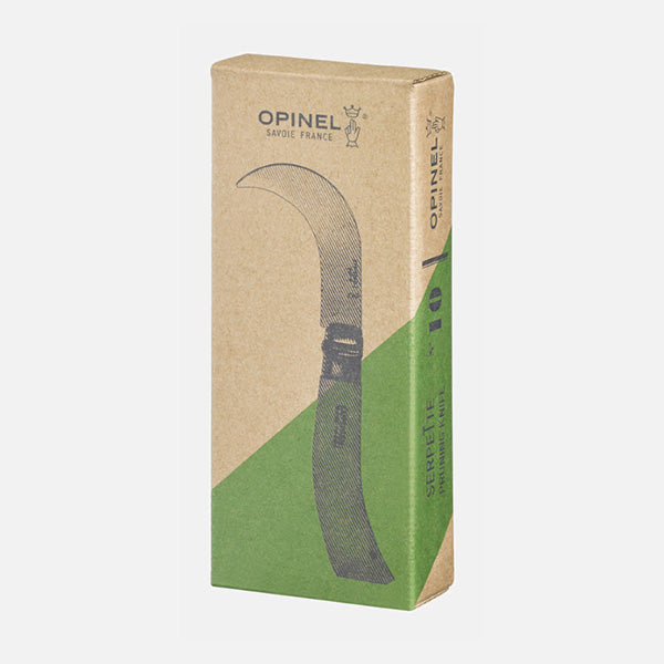Opinel Serpette N°10 de poche Inox - Manche Hêtre - Lame courbe de 10 cm pliante Opinel