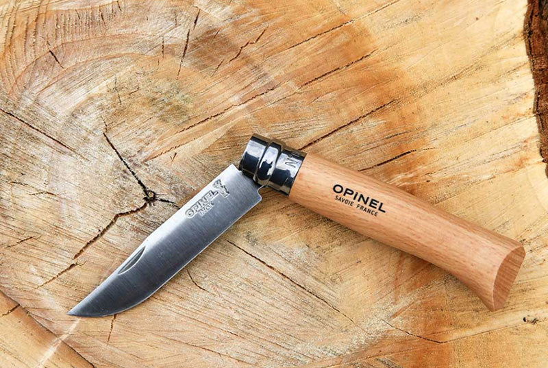 Opinel N°08 Tradition Inox – Couteau de poche pliant - Manche Hêtre - Lame 8.5 cm Opinel