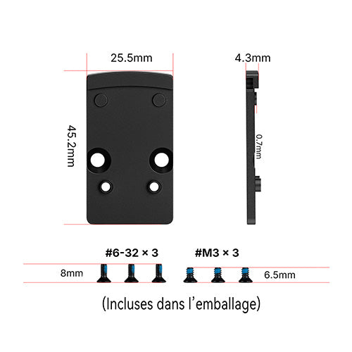 Plaque Adaptatrice Olight Osight RMR vers RMSc - Acier Inoxydable SUS420 - Revêtement PVD