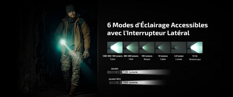 Lampe Torche Olight Javelot - 1350 Lumens rechargeable longue portée Olight