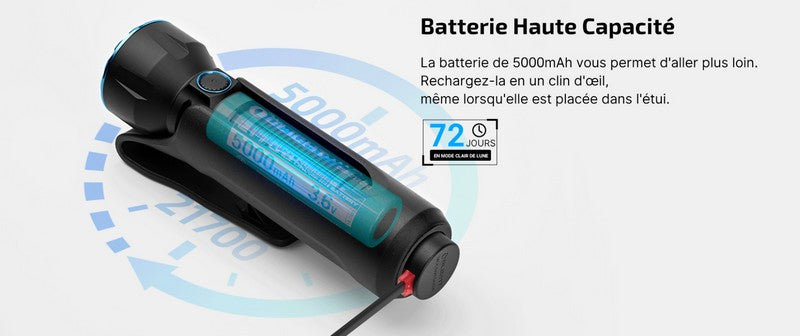 Lampe Torche Olight Javelot - 1350 Lumens rechargeable longue portée Olight