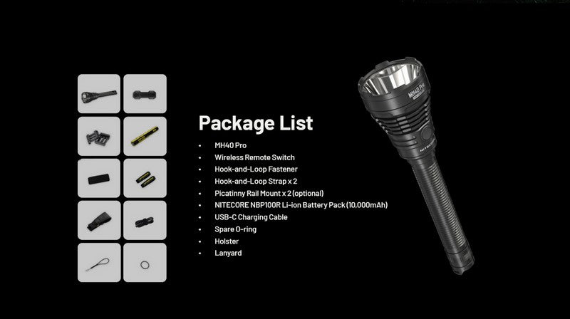 Lampe Torche Nitecore MH40 PRO - 3500 Lumens - Interrupteur sans fil NYCTALOPE