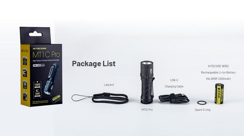 Lampe Torche tactique Nitecore MT1C PRO - 1800Lumens NYCTALOPE