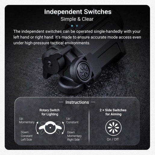 Lampe arme de poing Nextorch WL21iR - lumière + laser Infrarouge - Fixation sur rail NYCTALOPE