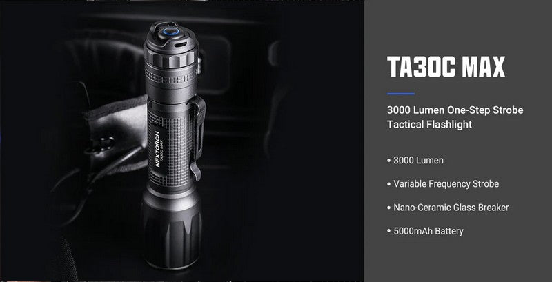 Lampe Torche Tactique Nextorch TA30C MAX - 3000 Lumens NYCTALOPE