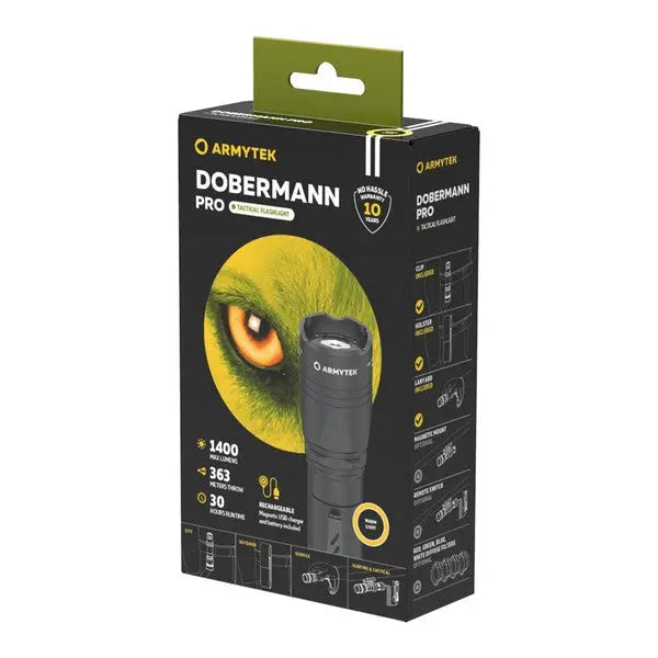 Lampe Torche Armytek Dobermann Pro Magnet USB – 1500 Lumens - NYCTALOPE