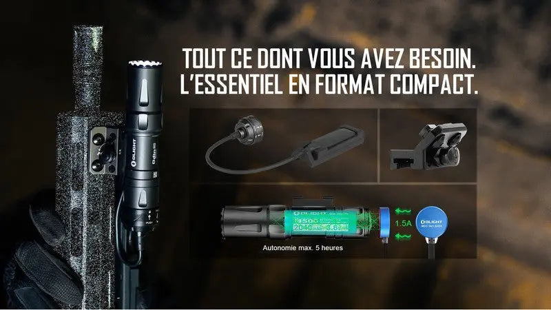 Lampe Torche Olight Odin Mini – 1250 Lumens – Fixation M-LOK et Switch - NYCTALOPE