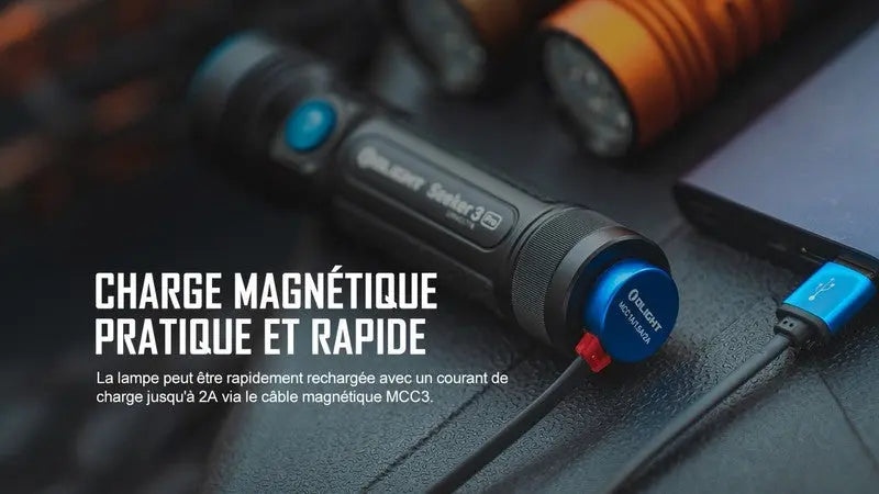 Lampe Torche Olight SEEKER 3 Pro Noir – 4200 Lumens NYCTALOPE