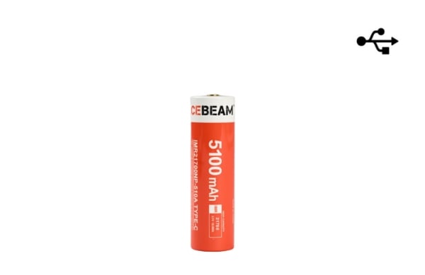 Batterie Acebeam 21700 5100mAh 3.7V protégée LIR - Rechargeable Type-c Acebeam