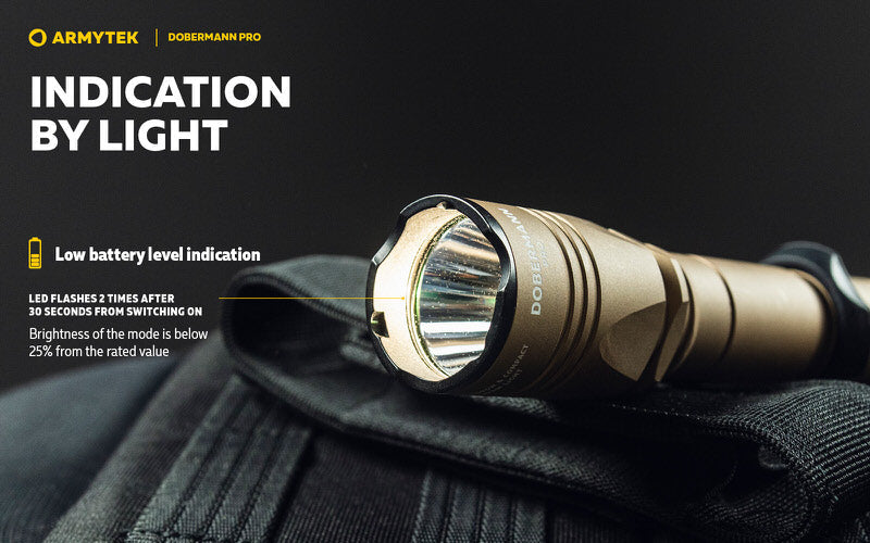 Lampe Torche Armytek Dobermann Pro SAND Magnet USB – 1400 Lumens - WARM  NYCTALOPE  