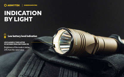 Lampe Torche Armytek Dobermann Pro SAND Magnet USB – 1400 Lumens - WARM  NYCTALOPE  