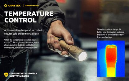 Lampe Torche Armytek Dobermann Pro SAND Magnet USB – 1400 Lumens - WARM  NYCTALOPE  