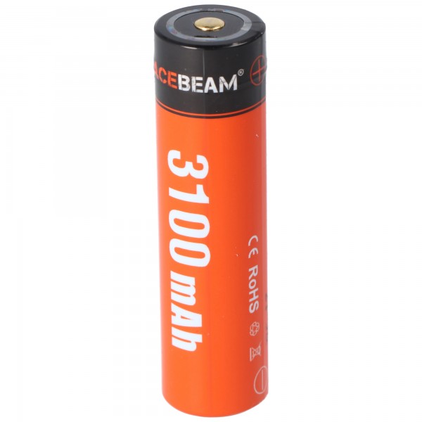 Batterie Acebeam 18650 3100mAh 3.6V protégée IMR rechargeable Type-C Acebeam