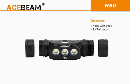 Lampe Frontale Acebeam H50 – 2000 Lumens  NYCTALOPE  