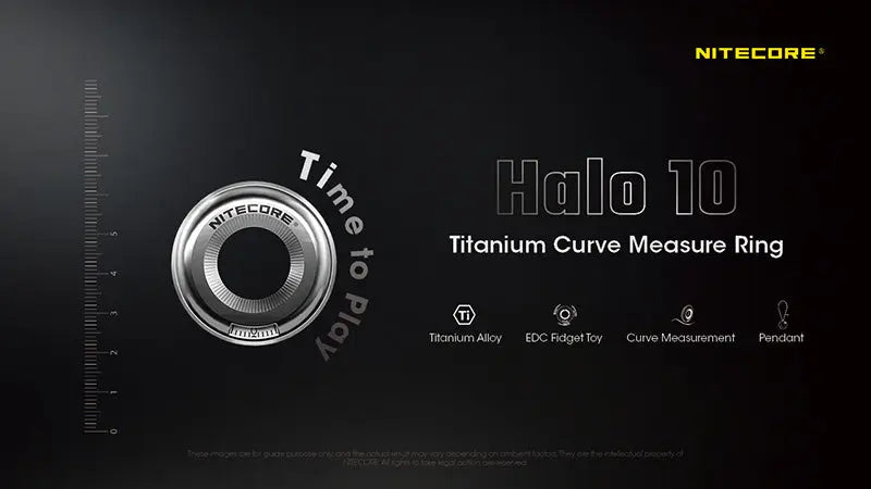 Anneau de Mesure Nitecore HALO 10 - Conception Titane - Précision 10cm - Mesure Surfaces Irrégulières - Ultra Compact - NYCTALOPE