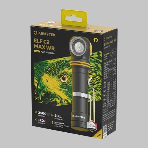 Armytek Elf C2 Max WR USB-C - Lampe frontale 4-en-1 lumière blanche et rouge