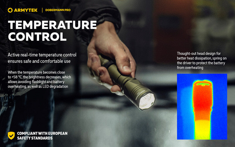 Lampe Torche Armytek Dobermann Pro OLIVE Magnet USB – 1400 Lumens - WARM  NYCTALOPE  