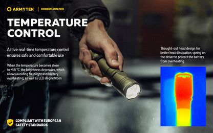 Lampe Torche Armytek Dobermann Pro OLIVE Magnet USB – 1400 Lumens - WARM  NYCTALOPE  