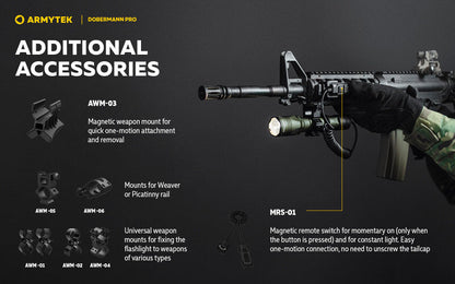 Lampe Torche Armytek Dobermann Pro OLIVE Magnet USB – 1400 Lumens - WARM  NYCTALOPE  
