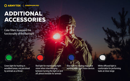 Lampe Torche Armytek Dobermann Pro OLIVE Magnet USB – 1400 Lumens - WARM  NYCTALOPE  