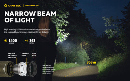 Lampe Torche Armytek Dobermann Pro OLIVE Magnet USB – 1400 Lumens - WARM  NYCTALOPE  