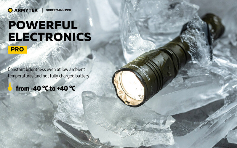 Lampe Torche Armytek Dobermann Pro OLIVE Magnet USB – 1400 Lumens - WARM  NYCTALOPE  