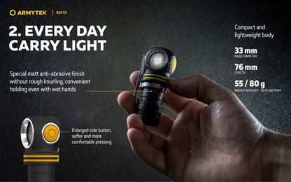 Lampe frontale Armytek Elf C1 USB-C - 1000 / 930 Lumens - White & Warm - NYCTALOPE