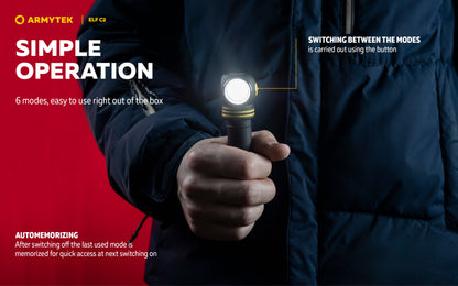 Lampe frontale Armytek Elf C2 USB-C - 1023 Lumens - Warm - NYCTALOPE