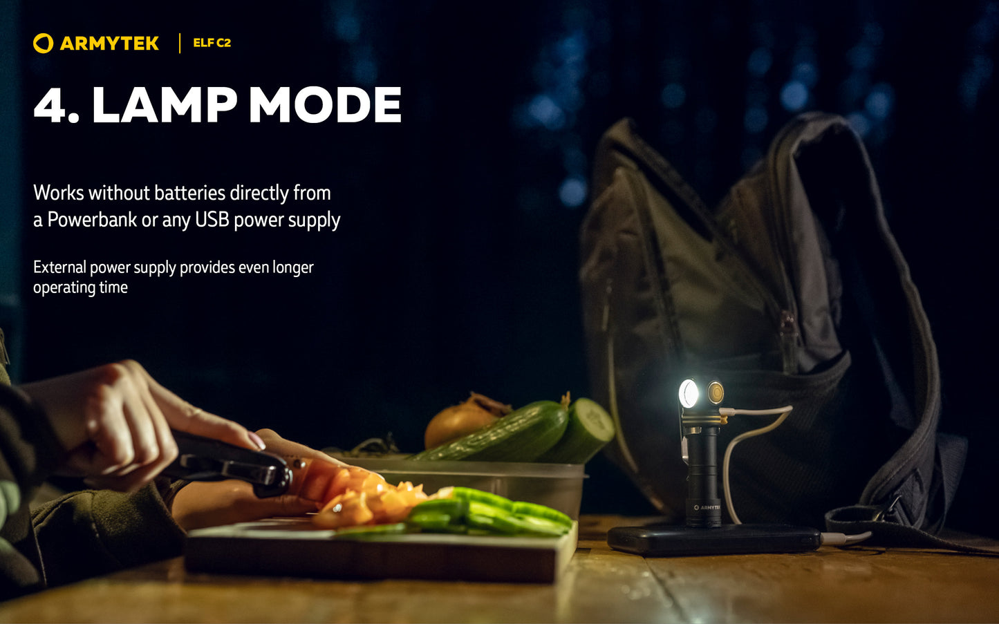 Lampe frontale Armytek Elf C2 USB-C - 1023 Lumens - Warm - NYCTALOPE