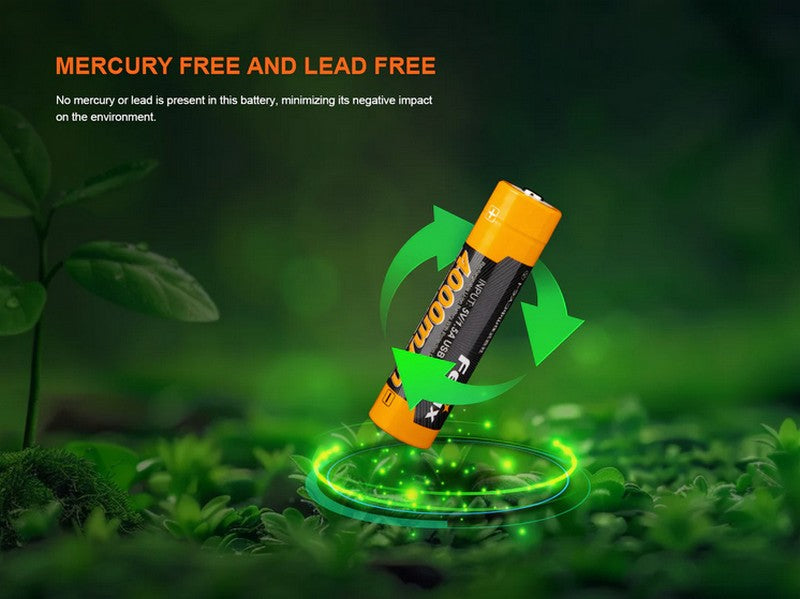 Batterie 18650 4000mAh fenix ARB-L18-4000U port USB type C intégré  NYCTALOPE  