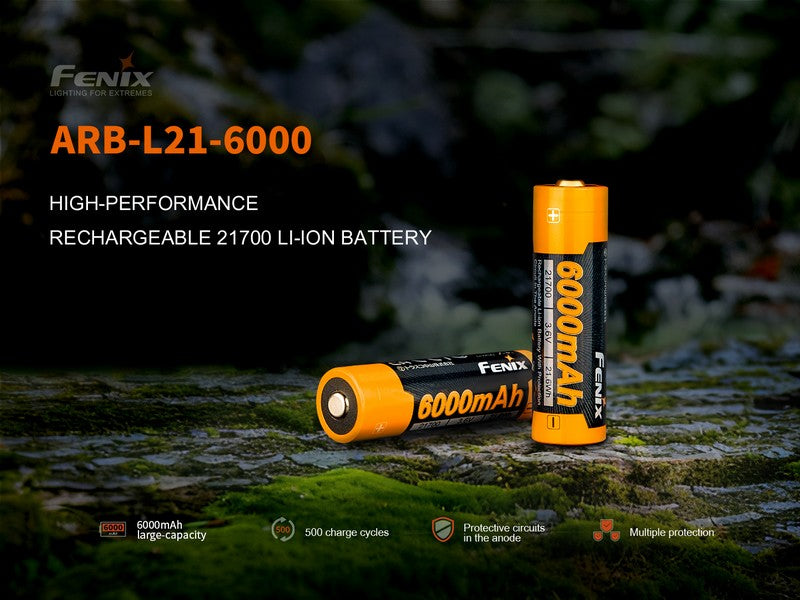 Batterie Fenix ARB-L21 6000 mAh 3.6V 21700 protégée Li-ion  NYCTALOPE  