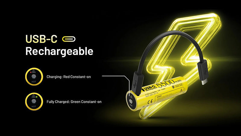 Batterie Nitecore NL2155HPR 5500mAh 3.6V li-ion protégée Haute Performance - port USB-C  NYCTALOPE  