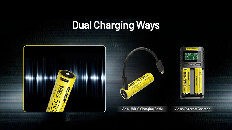 Batterie Nitecore NL2155HPR 5500mAh 3.6V li-ion protégée Haute Performance - port USB-C  NYCTALOPE  