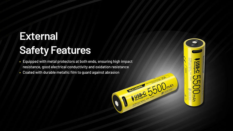 Batterie Nitecore NL2155HPR 5500mAh 3.6V li-ion protégée Haute Performance - port USB-C Nitecore