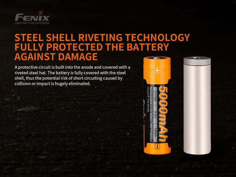 Batterie Fenix ARB-L21 5000 mAh 3.6V 21700 protégée Li-ion - V2.0  NYCTALOPE  
