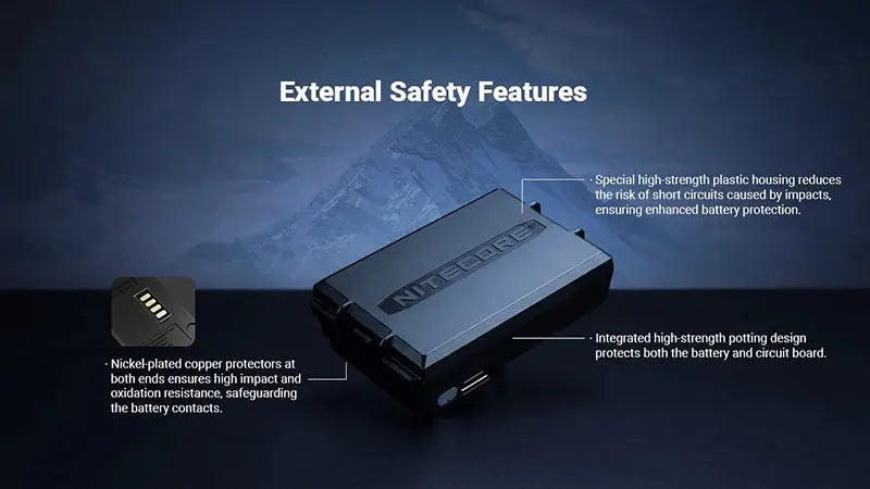 Batterie Li-ion Nitecore HLB2500 2500mAh - Basses Températures -40°C - USB-C - Pour HA27UHE/HA29UHE