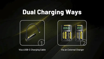 Batterie Li-ion Nitecore NL1840R 4000mAh 18650 Rechargeable - USB-C Intégré - Haute Densité Énergétique