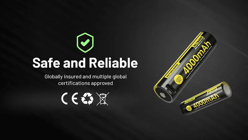 Batterie Li-ion Nitecore NL1840R 4000mAh 18650 Rechargeable - USB-C Intégré - Haute Densité Énergétique