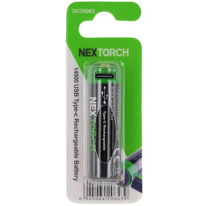 Batterie Nextorch 14500 - 880mAh - 3.7V protégée Li-ion USB-C  NYCTALOPE  