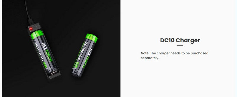 Batterie Nextorch 18650 - 2600mAh 3.6V protégée Li-ion  NYCTALOPE  