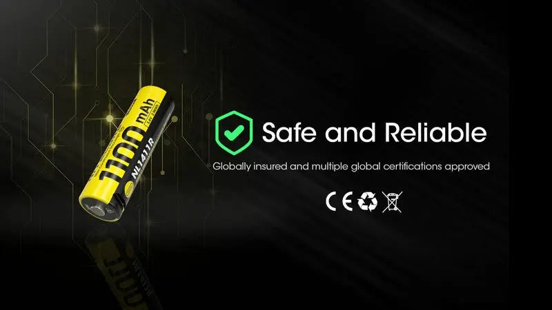 Batterie Nitecore NL1411R 14500 - 1100mAh rechargeable en USB-C  NYCTALOPE  